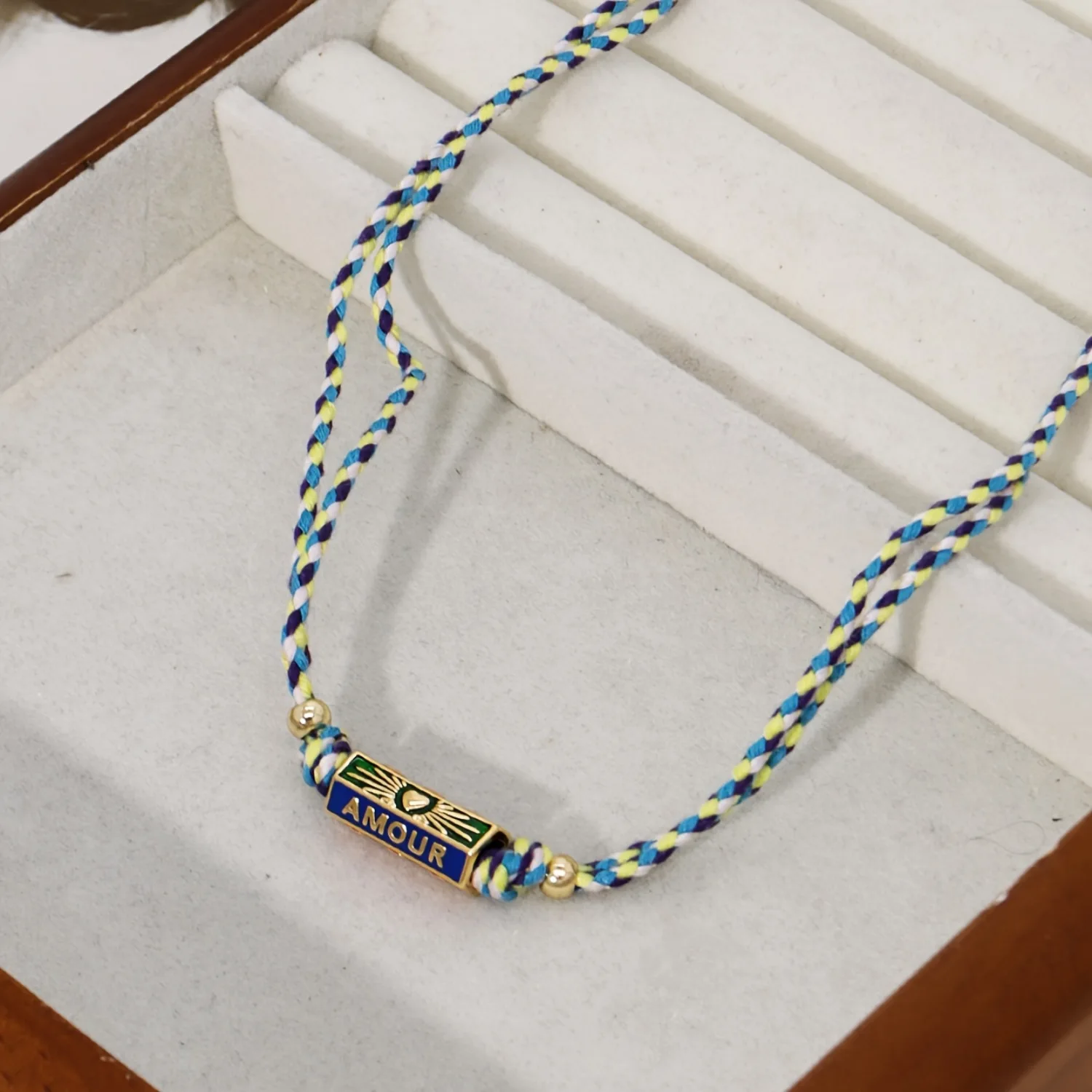 Handmade Braided Rope Tribal Style Geometric Letter Charms Pendant Necklace for Women Boho Beach Bracelet Jewelry Accessories