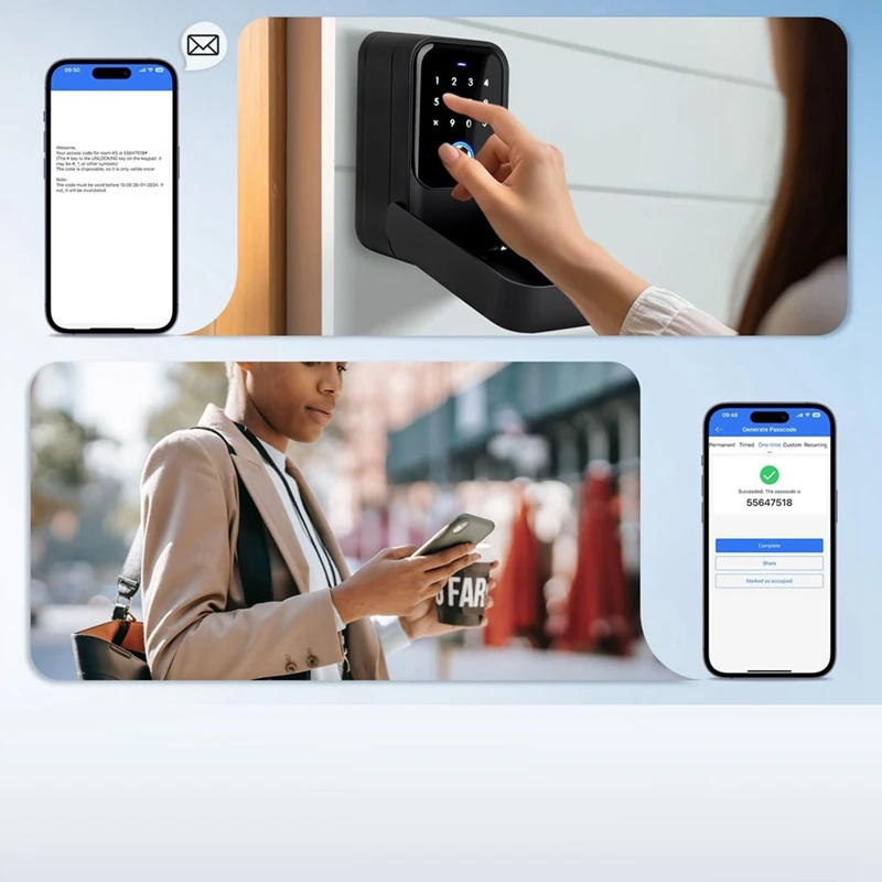 Smart Key Lock Box, Fingerprint, Control, Key, Password, Access Card, Bluetooth Unlock, Office Security-Wall-Mounted