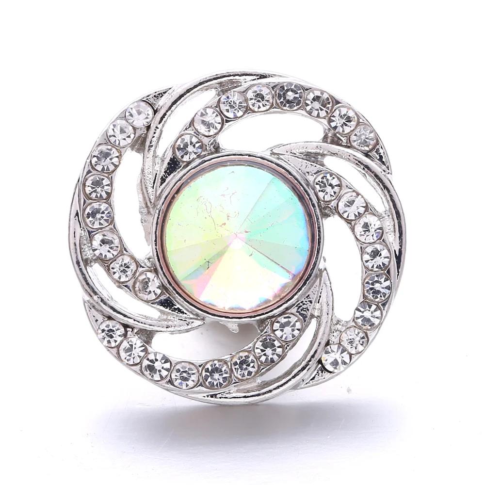 15pcs Snap Button Jewelry Rhinestone 18mm Snap Buttons for Snap Bracelet Bangle Jewelry Making