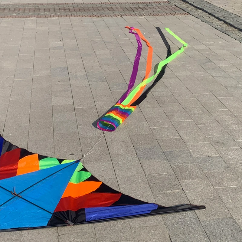 4/10M Rainbow Rotating Tube Tassel Tail Strap Helps with Kite Balance and Stability Special Effects Kite Flying Tail Pendant 4