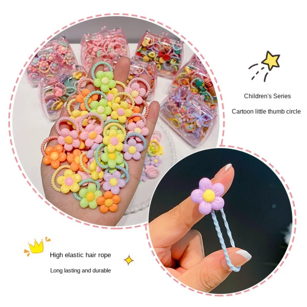 Elastic Hair Ties for Kids with Handheld Box
