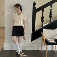 Vêtements de luxe pour femme, 100 % coton, col polo, couleur contrastée, grandes tailles. 5
