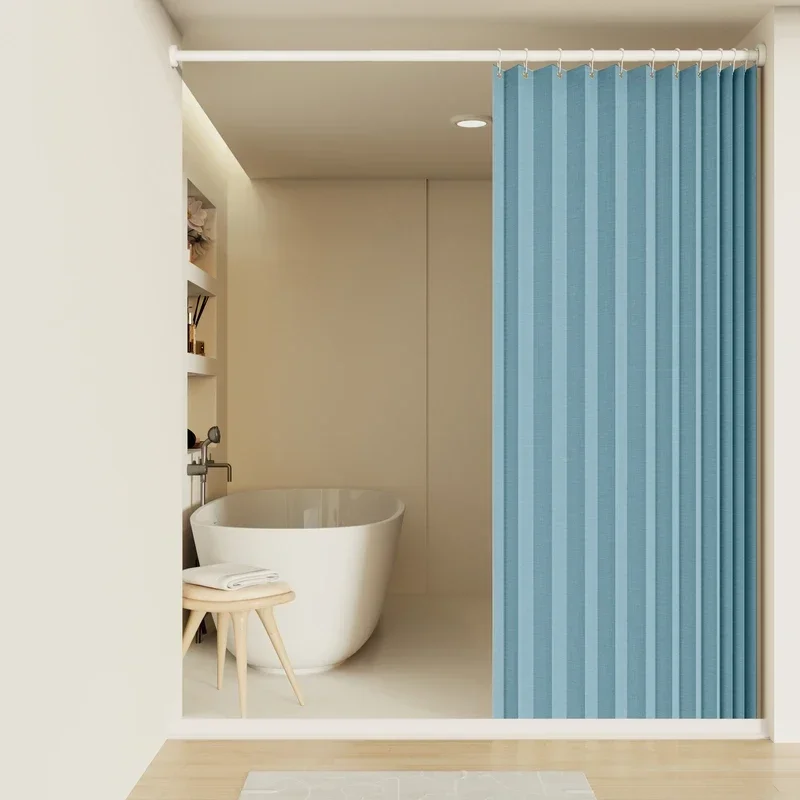 ستارة دش قابلة للطي للحمام الأكثر مبيعًا عبر الحدود، بدون ثقب، ستارة تقسيم غير مرئية مقاومة للماء، درع الحمام