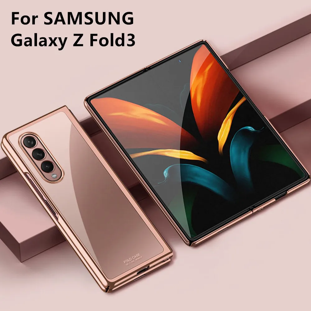 

Роскошный прозрачный чехол из поликарбоната для Samsung Galaxy Z Fold 3 противоударный складной чехол с покрытием для Galaxy Z Fold 3 противоударный чехол