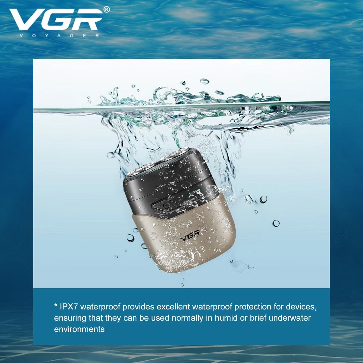 VGR Hair Trimmer Professional Waterproof Travel Mini Beard Trimmer IPX7 Portable Reciprocating Foil Trimmer for Men V-345 3