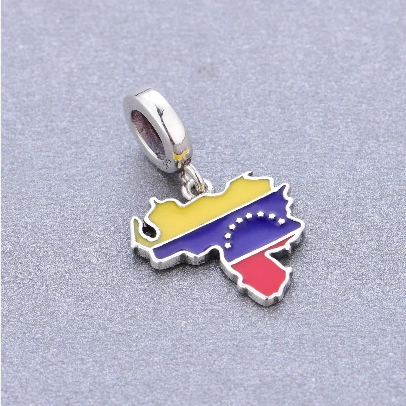 Huoonew Fit Original Pan Charm Bracelet Authentic 925 Sterling Silver Engrave Dominican Map Bead For Making DIY Berloque DIY 3