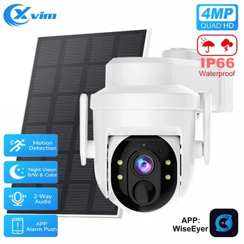 XVIM 4MP Solar Camera Outdoor Wireless WiFi PTZ Security Camera Solar Battery Powered Surveillance Protection HD Video Monitor 1