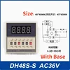 DH48S-S 0.1s-99h AC 110V 220V DC 12V 24V Repeat Cycle SPDT Programmable Timer Time Switch Relay with Socket Base DH48S Din Rail 5