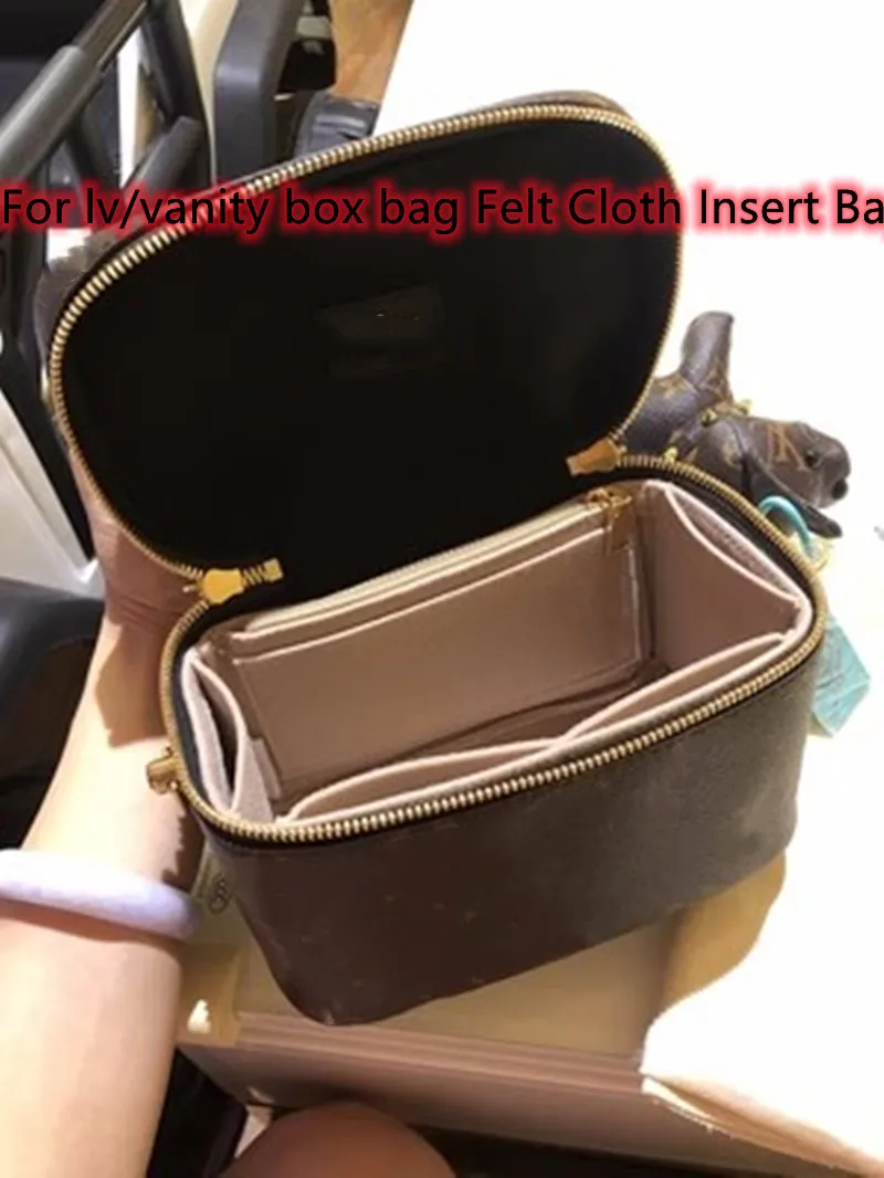 Feltro Vanity Case Box Insert Bag Makeup Handbag Organizer Borsa Interna Da Viaggio Borse Per Cosmetici Portatili Tote