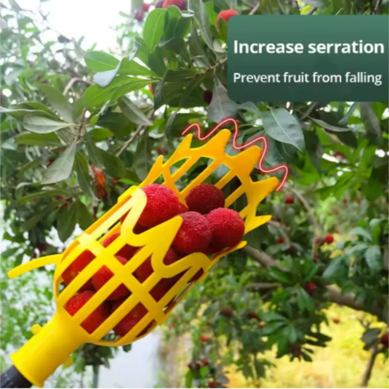 Farm Orchard Picking Tool with Deep Basket Fruit Picker Head, Efficient Fruit Harvester for fruit Garden Harvesting Aid