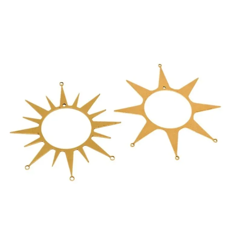 황동 도금되지 않은 태양 펜던트 DIY 크리스탈 Suncatcher 빛 그림자 바람 종소리 만들기 부품 창 크리스마스 교수형 장식 서스펜션