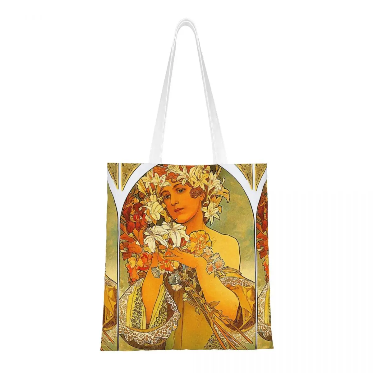 

Женская Холщовая Сумка-тоут с цветочным принтом Alphonse Fly, вместительная сумка для продуктов, дорожная сумка