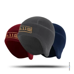 Double Layer Winter Polar Fleece Beanie Hat With Earflaps Windproof WarmTactical Military Outdoor Cycling Lined Cap Head Cover