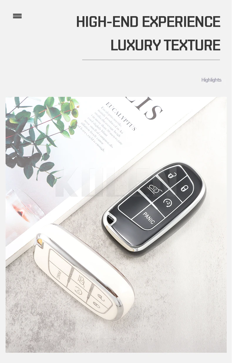 TPU Car Remote Key Case Cover Shell per Jeep Renegade Grand Cherokee per Dodge Ram 1500 Journey Charger Challenger Fiat Durango - S83d5ea7755e7484f9000b6c483a42392v