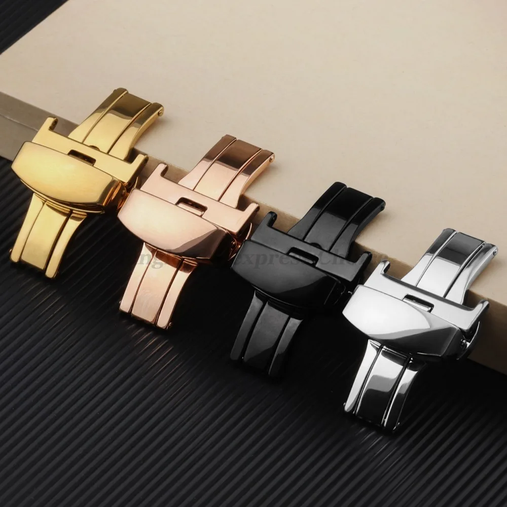 Stainless Steel Butterfly Deployment Buckle with Tool - Adjustable Watch Band Clasp Replacement