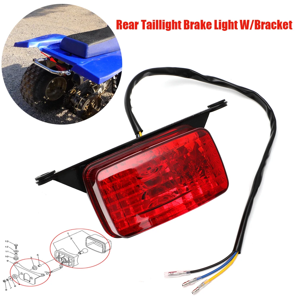 Rear Taillight Brake Light W/Bracket For Yamaha Banshee Blaster YFZ350 Breeze 125 YFA1 Warrior 350 YFM350X Blaster 200 YFS200 gel balls gun gel blaster gun toy led night light water beads ball splatter shooting target toys guns weapon outdoor games ka524