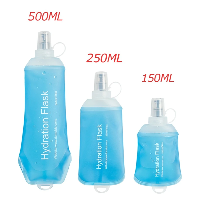 

150/250/500ML Folding Water Bottle Collapsible Soft TPU Portable Flask For Sport Cycling Running Camping Travelling Hiking