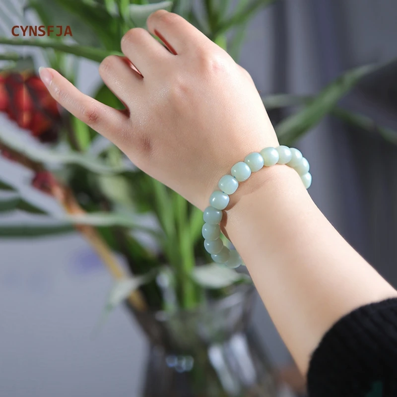 

CYNSFJA New Real Rare Certified Natural Hetian Nephrite Lucky Amulets Jade Bracelets Bangle Green High Quality Elegant Gifts