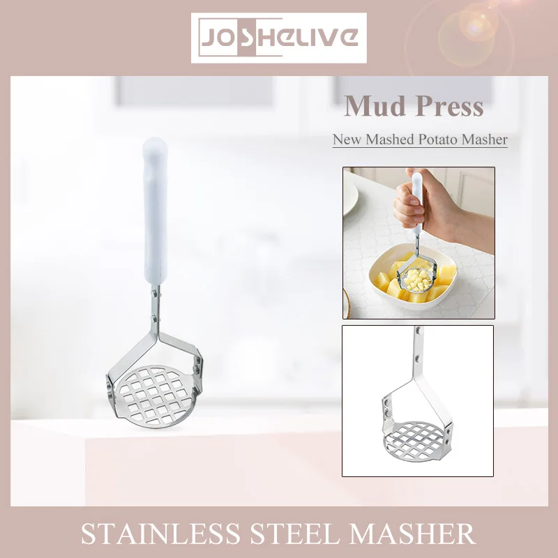 New Mashed Potato Masher, Potato Press, Fruit Press, Manual Melon And Fruit Stainless Steel Masher