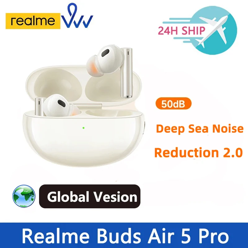 Global Version realme Buds Air 5 Pro TWS Earphone 50dB Active Noise  Cancelling LDAC Wireless Headphone наушники беспроводные - AliExpress