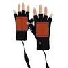 Black Winter Heated Gloves USB Charging Heating Polyester Half Finger Gloves For Men Women Motorcycle Cycling Skiing 1