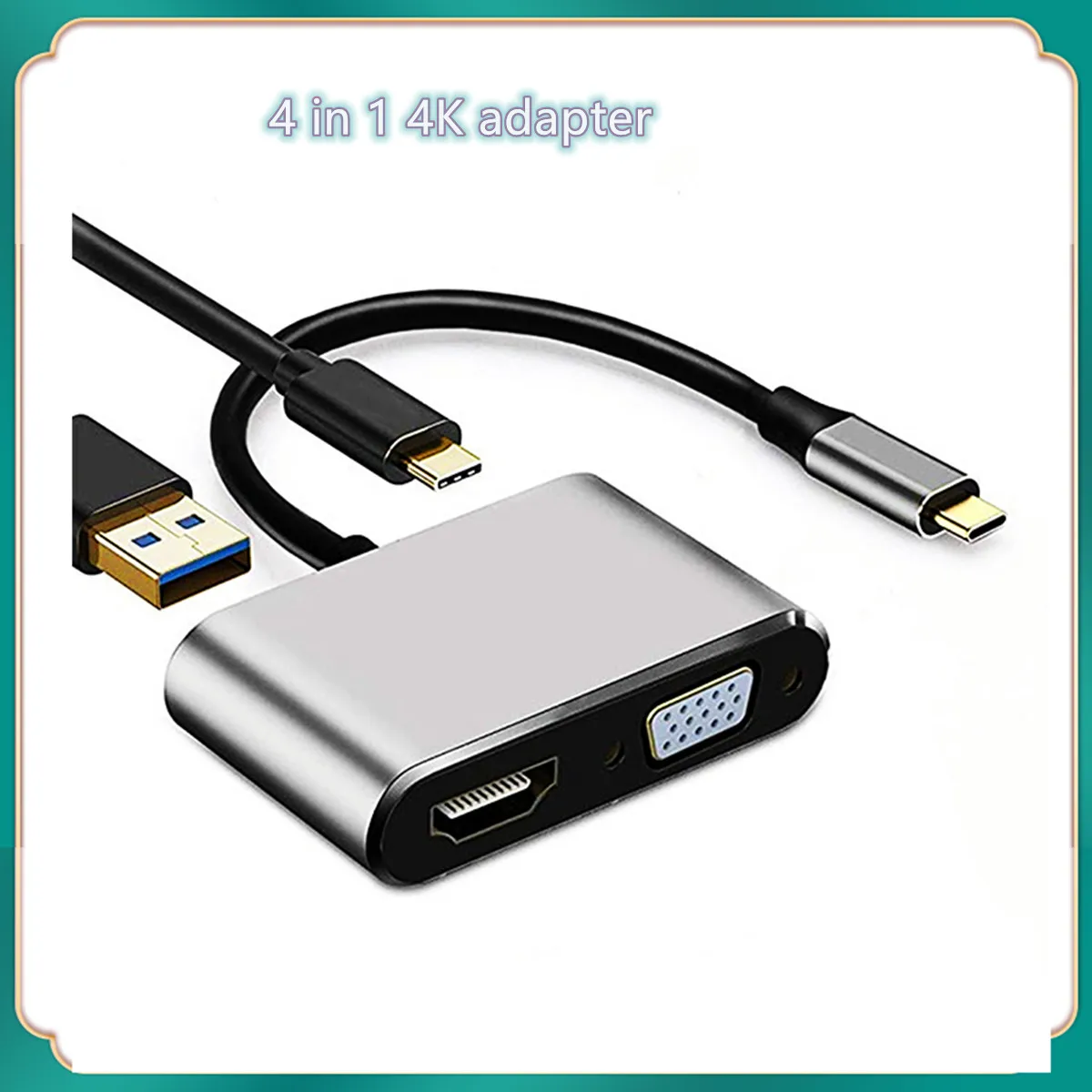Usb Tipo C 3.1 A Hdtv 4K Vga 1080P Usb 3.0 Hub Thunderbolt 3 Usbc 60W Cavo Splitter Porta Pd Per Mac-Book 2018 Ip-Ad Pro Xps 13