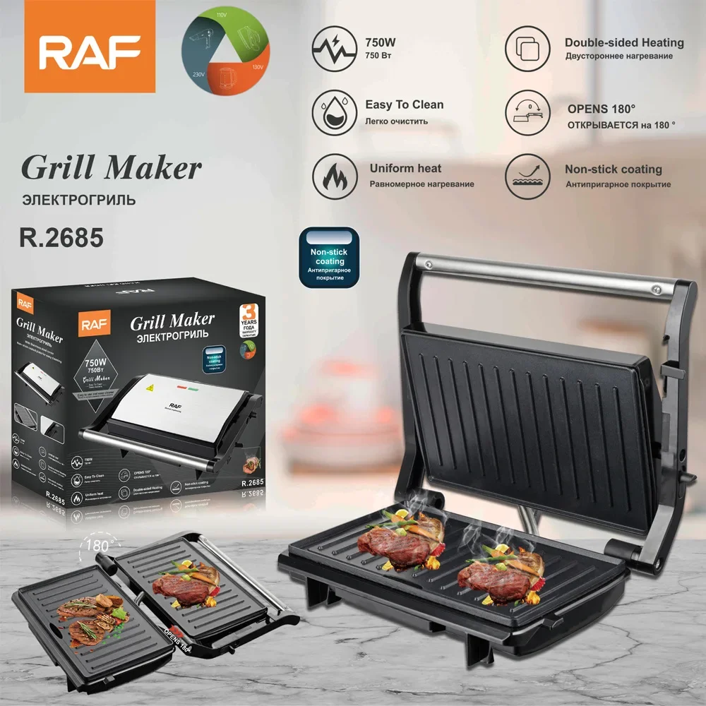 Description Picture 5 of item220v steak Panini machine Breakfast Roast sausage machine Hamburger Toasted sandwich  toaster  тостер