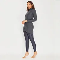 N7O7 Women half Muslim swimwear plus size Muslim swimwear Muslimah Islamic swimsuit swim surf wear sport burkinis S-4XL N7O