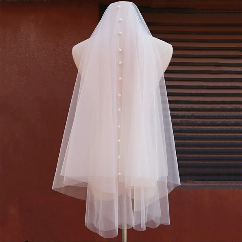 Wedding 2 layer Elbow/Fingertip Veil with Lace Short Tulle Bridal Veil  Bridal Hair Accessory TSDZ031