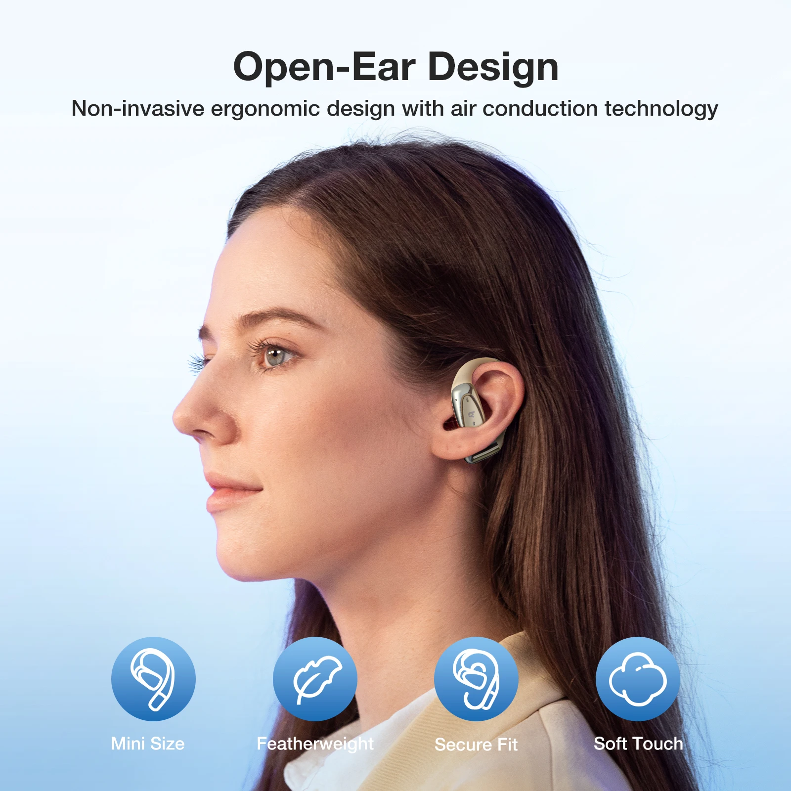 Wireless Open Ear Headphones Bluetooth Sports Earbuds Waterproof