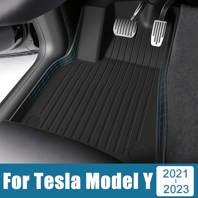 

For Tesla Model Y ModelY 2021 2022 2023 LHD TPE Car Floor Mats Interior Carpet Rugs Foot Pad Mat Cover Protection Accessories