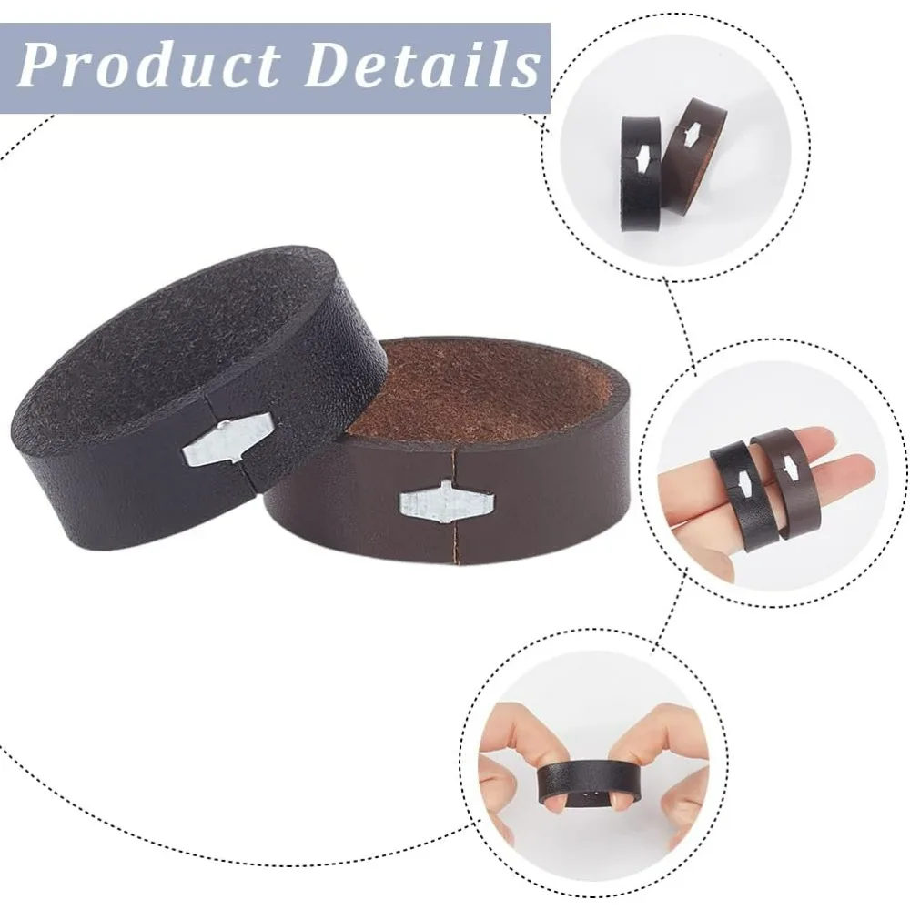 Cowhide Leather Belt Loop Keeper Set - 12 Pcs in Black and Brown