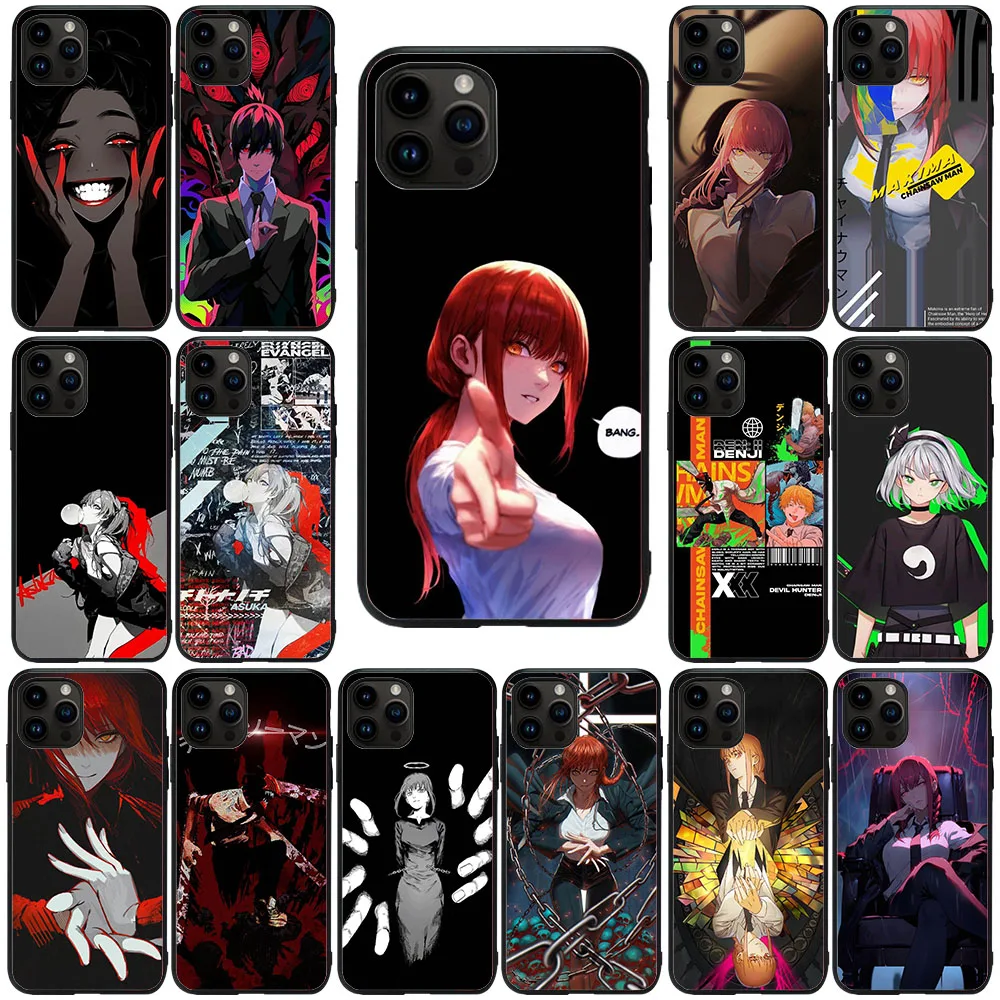 Js-9 Chainsawman Makina Custodia Morbida Per Iphone X Xs 7 8 11 12 13 Mini Pro Max Plus