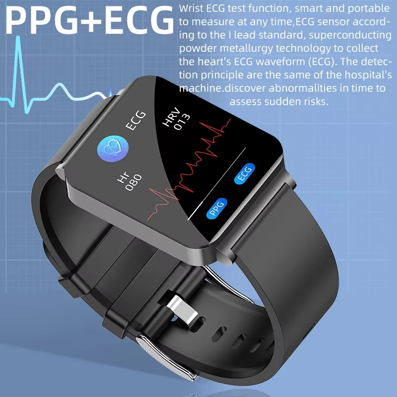 Intelligent Electronic Watch PPG+ECG Remote Care Non-Invasive Blood Glucose Automatic Detection Temperature Monitoring smart watch blood glucose monitor