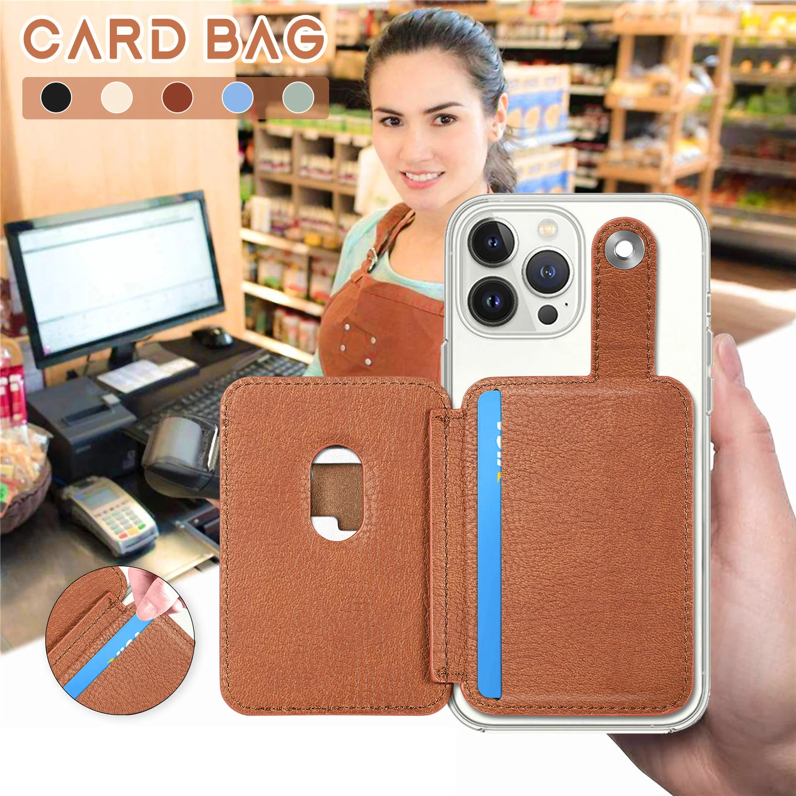 PU Leather Credit Card Holder Wallet With Tool Casual Coin Wallet Fashion Phone Holders Men Women Credit Passport Card Bag