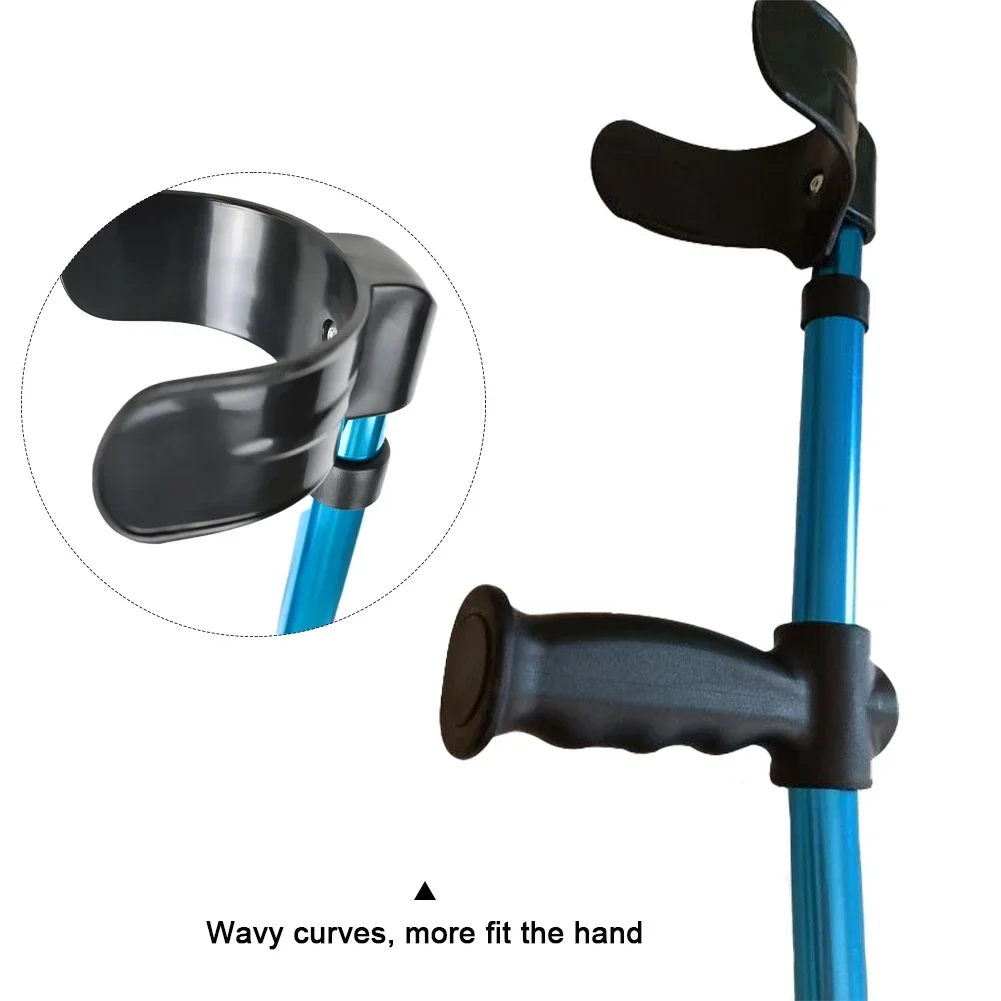 Forearm Crutches Foldable Adjustable Aluminium Walk Easy Elbow Crutch Lightweight Walking Stick Anti-slip