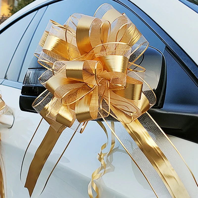 White Wedding Car Ribbon Pull Bows Knot Gift Wrap Wedding Car Decor  Birthday Party Supplies Pew Chairs DIY Home Decoration - AliExpress