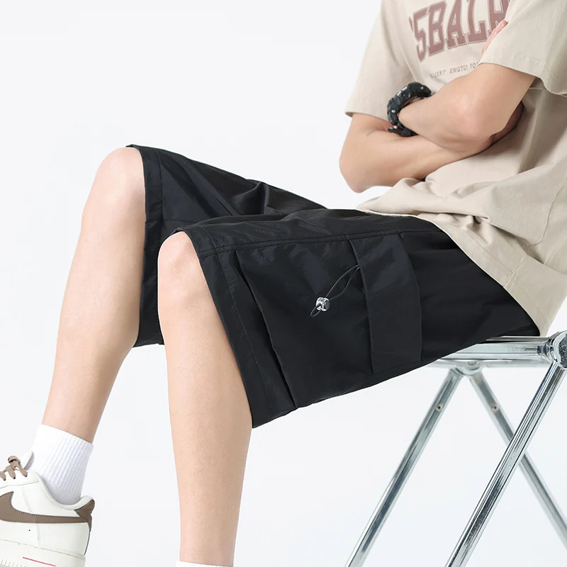 Men Clothing 2024 New Summer Trendy Casual Streetwear Baggy Short Pants Male Solid Pockets Sports Joggers Beach Y2K Cargo Shorts