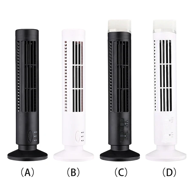 LED Tower Fan Bladeless Cooling Fan 2 Gear Speed Mini Vertical Conditioner No Leaf Air Conditioner for Living Room Bedroom 6