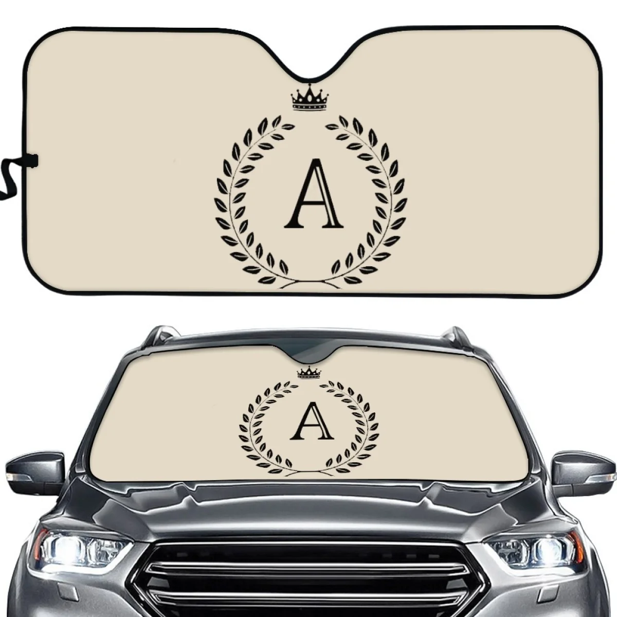 

Art Letter Pattern Car Windshield Sunshade Cover Heat Reflector Visor Universal Fits Most of Auto Interior Protecting Accessory