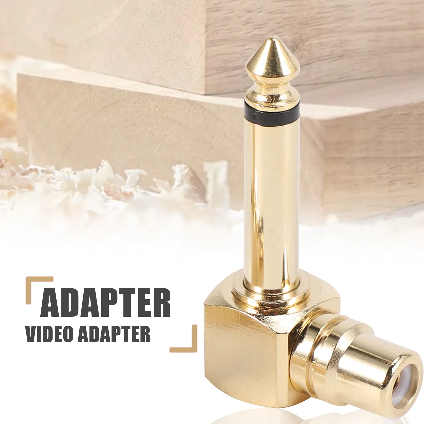 RCA Female Jack to 1/4 inch Mono Male Plug Right Angle Audio Adapter 2-PACK