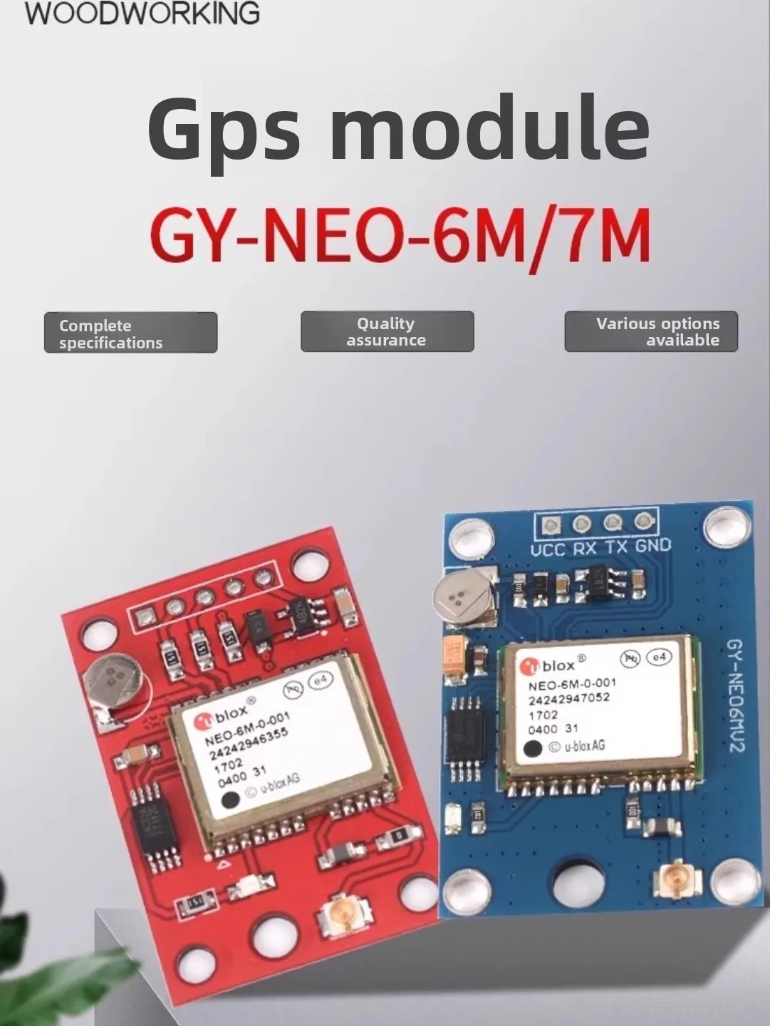 Module GPS NEO-6M NEO-7M avec Antenne IPEX pour Arduino STM32, vue de dessus du circuit imprimé