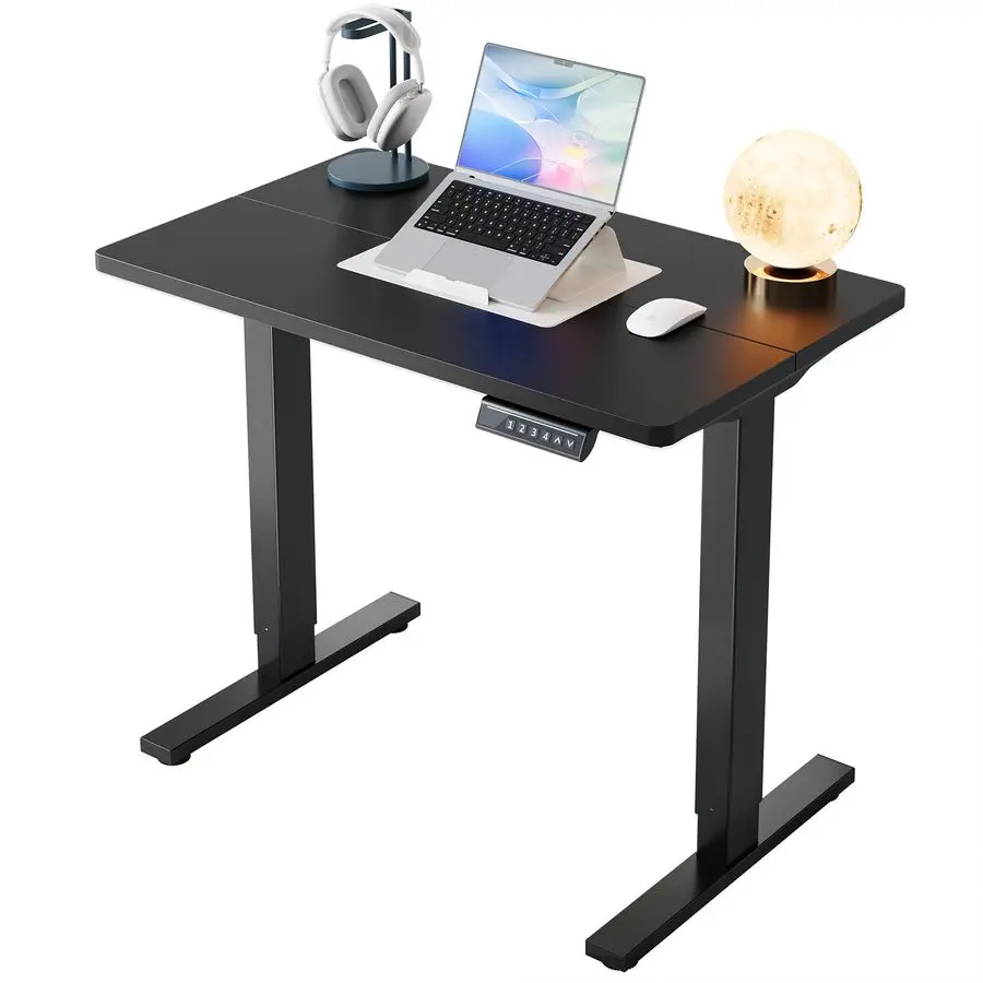 Höhenverstellbarer Schreibtisch 80 x 48 cm, 4 Speicherhöhenstufen, elektrischer Schreibtisch für Home-Office-Verstärker-Computerarbeitsplatz, stehend D