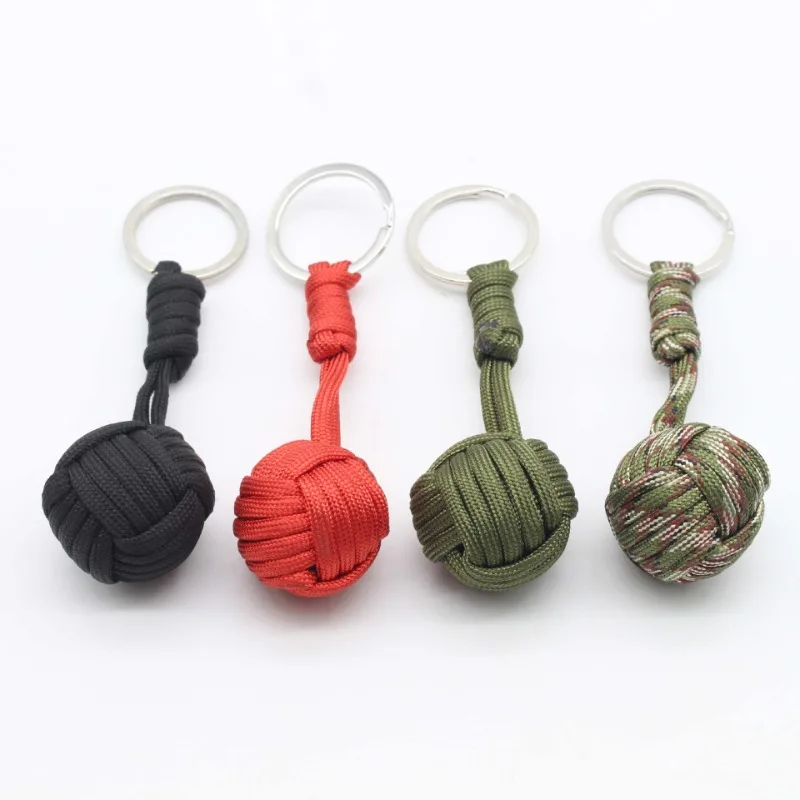 

New Woven Paracord Lanyard Keychain Outdoor Survival Tactical Military Parachute Rope Cord Ball Pendant Keyring key chain
