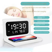 

Folding Clock Mobile Phone Wireless Charger Electronic Desk Calendar Plus Alarm Clock Wireless Charging Calendar Temperature