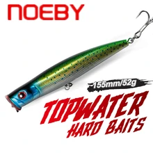 NOEBY Fishing Lures 155mm 52g Top Water Hard Baits Long Casting Good Action Popper Wobblers Saltwater Bass Fishing Lure Tackle