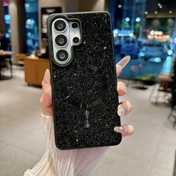 Glamorous Glitter Bling Diamond Phone Case with Wireless Charging and Magnetic Feature - Galaxy S26 (Black)