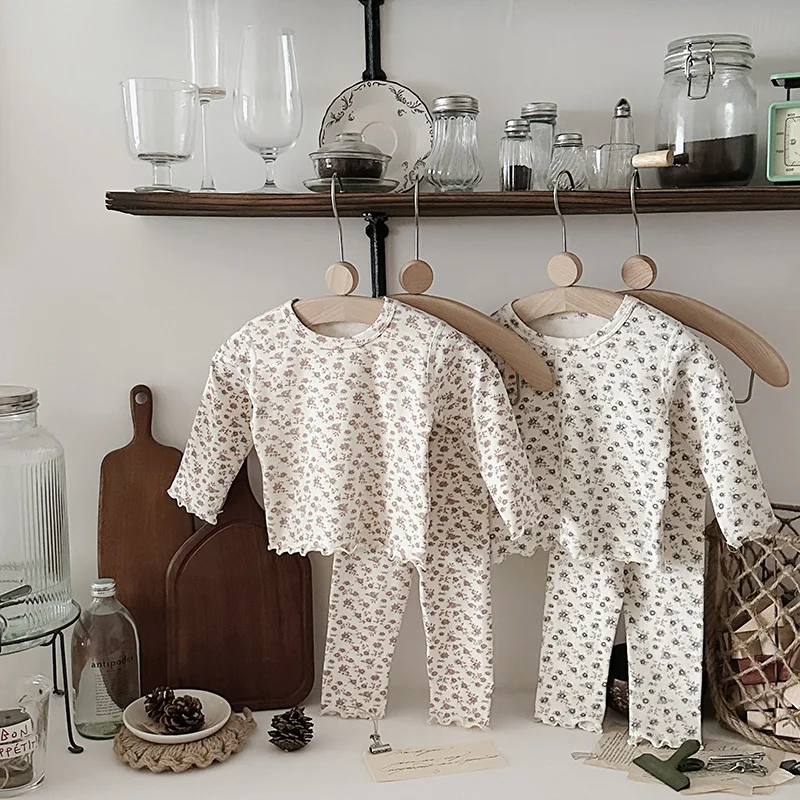 Girls Floral Pajamas Set