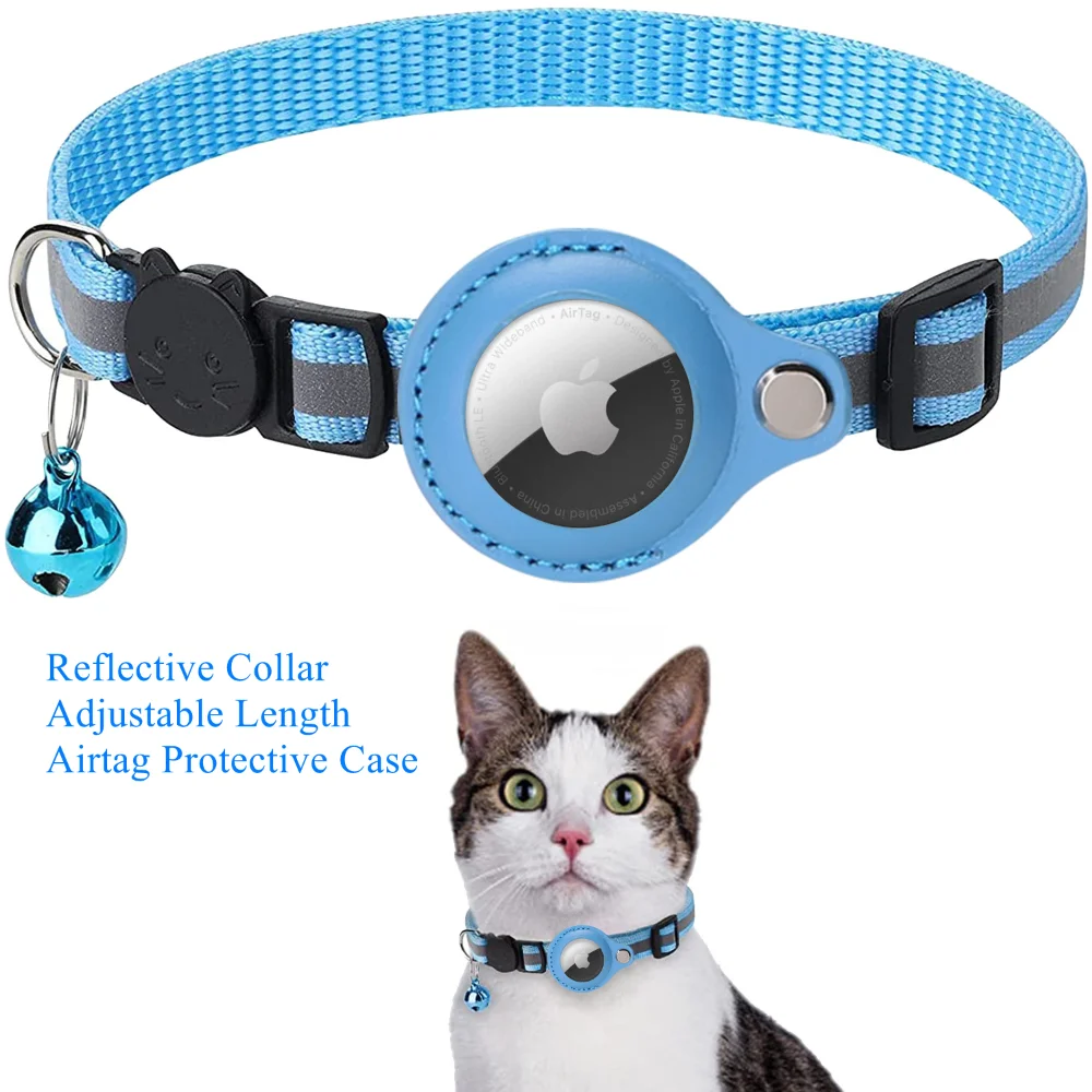 Étui Airtag avec traceur GPS pour animal de compagnie, collier pour chat,  localisateur anti-perte de protection, accessoires pour chien, colliers de  coulée pour animaux de compagnie