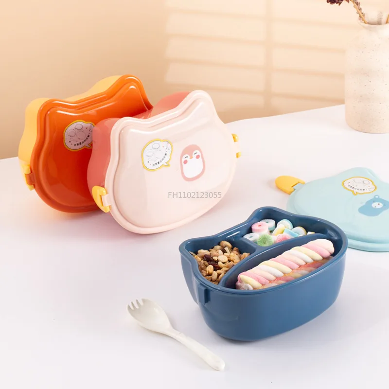 Cartoon Double-layer Lunch Box for Kids Microwaved To Heat Student Portable Fruit Box Office Worker Light Lunch Box
